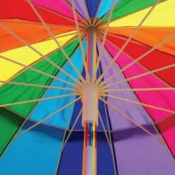 Rainbow 240cm Beach Umbrella 8 Rainbow 240cm Beach Umbrella -Snowys Shop 0029005 rainbow 240cm beach umbrella
