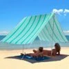 Sombrilla Beach Shade Iridescent Stripe Turquoise -Snowys Shop 0723127 sombrilla beach shade iridescent stripe turquoise