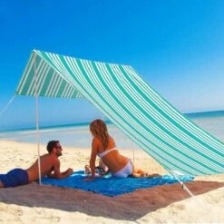 Sombrilla Beach Shade Iridescent Stripe Turquoise -Snowys Shop 0723131 sombrilla beach shade iridescent stripe turquoise