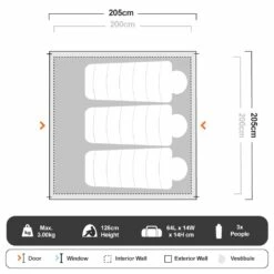 OZtrail Tasman 3P Dome Tent -Snowys Shop 1202596