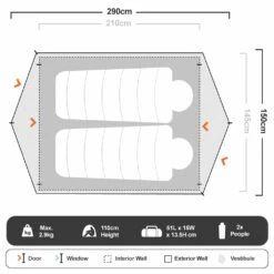 OZtrail Hiker 2 Dome Tent 7 OZtrail Hiker 2 Dome Tent -Snowys Shop 1204033