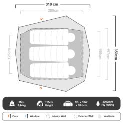 Howqua 3 Hiking Tent 17 Howqua 3 Hiking Tent -Snowys Shop 1206768