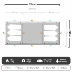 OZtrail Fast Frame BlockOut 10 Person Tent -Snowys Shop 1219208
