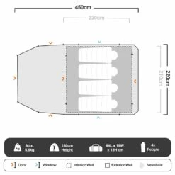 OZtrail Tasman 4V Plus Dome Tent -Snowys Shop 1220451