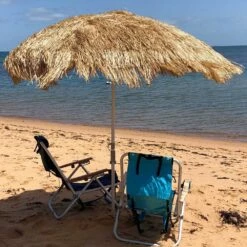 Hula Beach 210cm Umbrella -Snowys Shop 1220749 hula raffia thatch patio umbrella