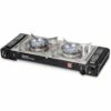 Travelmate II Twin Stove With Hotplate Black -Snowys Shop 1247877 travelmate ii twin stove with hotplate black