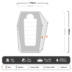 Mantis Ultralight 1 Hiking Tent -Snowys Shop 1249540