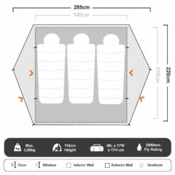 Grasshopper Ultralight 3 Hiking Tent -Snowys Shop 1260906