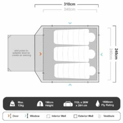 Coleman Instant Up 4P Silver Evo Tent -Snowys Shop 1266189
