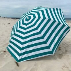 Mirage Beach Umbrella 200cm -Snowys Shop 1267809 beach umbrella green white stripe 2m