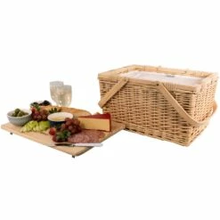 Avanti 4 Person Pine Wood Top Insulated Basket -Snowys Shop 1267938 4 person pine wood top insulated basket