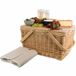 Avanti 4 Person Pine Wood Top Insulated Basket -Snowys Shop 1267940 4 person pine wood top insulated basket