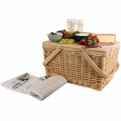 Avanti 4 Person Pine Wood Top Insulated Basket -Snowys Shop 1267941 4 person pine wood top insulated basket