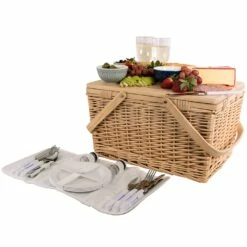 Avanti 4 Person Pine Wood Top Insulated Basket -Snowys Shop 1267942 4 person pine wood top insulated basket