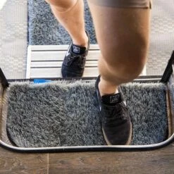 Companion Dust Off Mat − Caravan Step -Snowys Shop 1270110 dust off mat caravan step grey black trim
