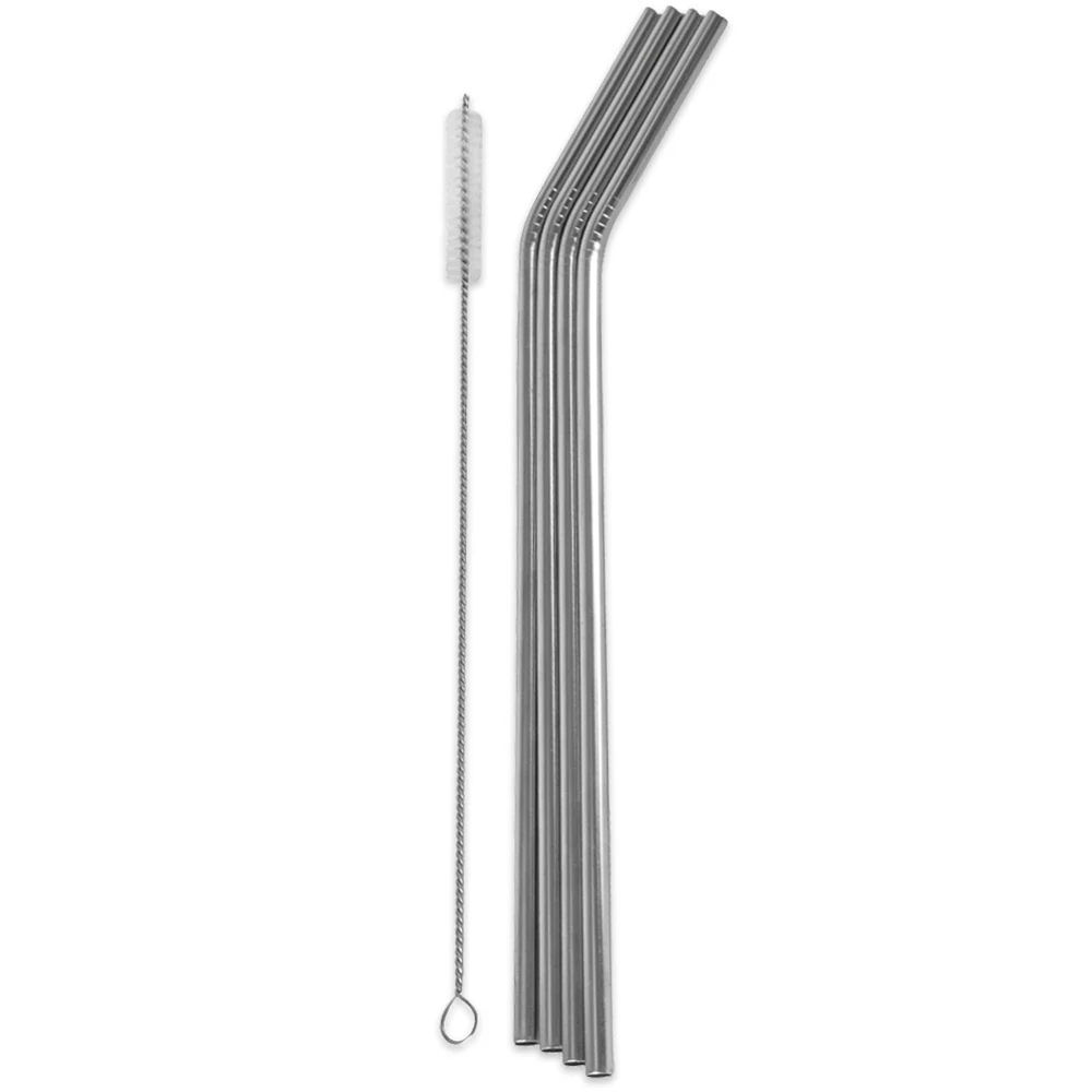Avanti Stainless Steel Straws 4Pk & Brush 3 Avanti Stainless Steel Straws 4Pk & Brush