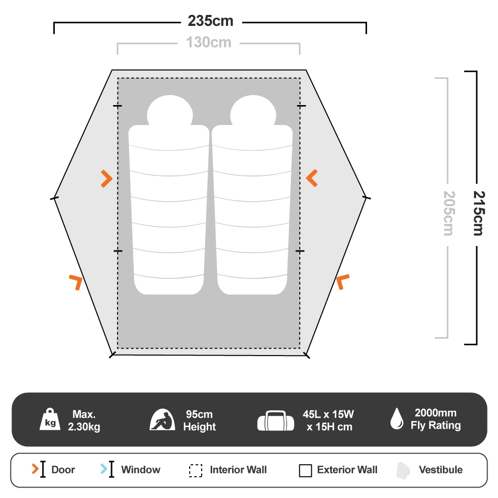 Grasshopper Ultralight 2 Hiking Tent 7 Grasshopper Ultralight 2 Hiking Tent - Image 5