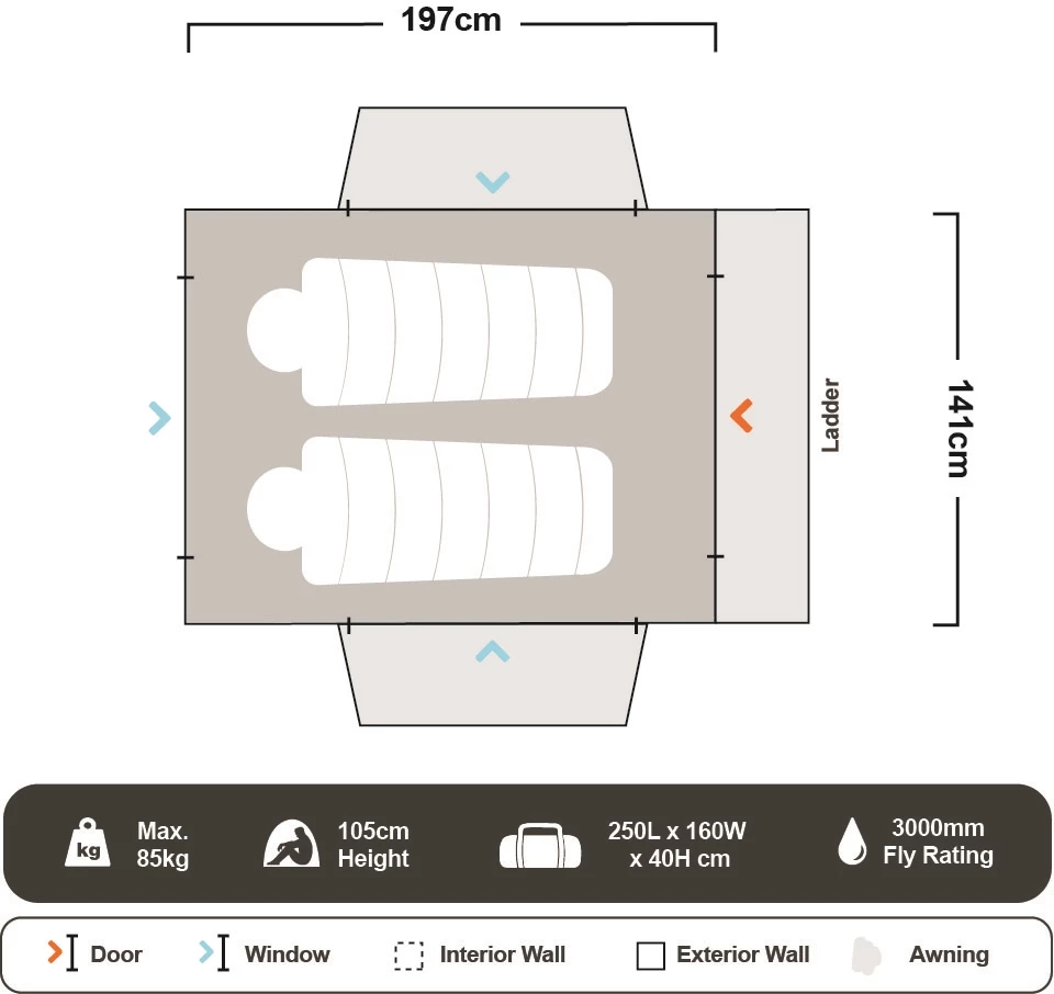 Yowie ABS With Line X Coating Hard Shell Rooftop Tent 9 Yowie ABS With Line X Coating Hard Shell Rooftop Tent - Image 7